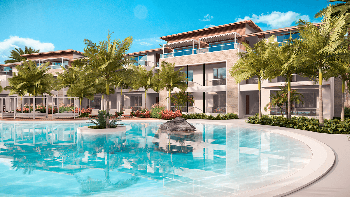 Emerald Garden II è un complesso residenziale con architettura tropicale contemporanea a Dominicus Americanus, Bayahíbe, pensato per vivere o investire con tranquillità.