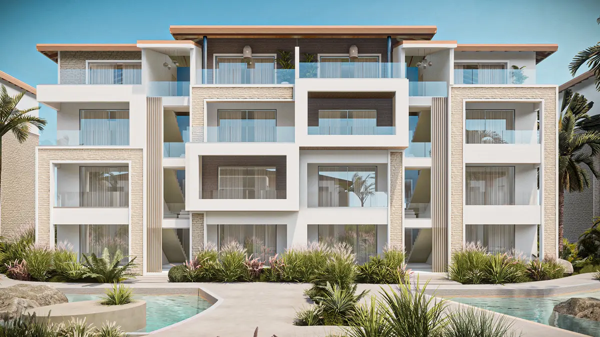 Appartamenti e ville con accesso privato alla spiaggia, sicurezza 24/7, ristorante e bar. Una comunità recintata pensata per vivere i Caraibi con eleganza e privacy.